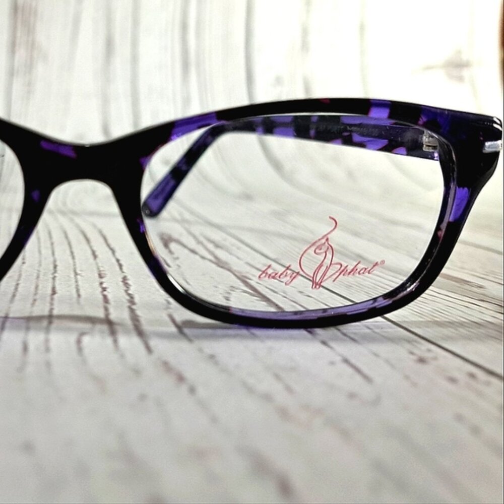 NEW Baby Phat Eyeglass Frame, Purple tortoise, petite glasses unisex 50-16-135